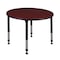 Kee Round Classroom Tables, 48 W, 48 L, 23-34 H, Wood, Metal, Mahogany TB48RNDMHAPBK - alternate 1